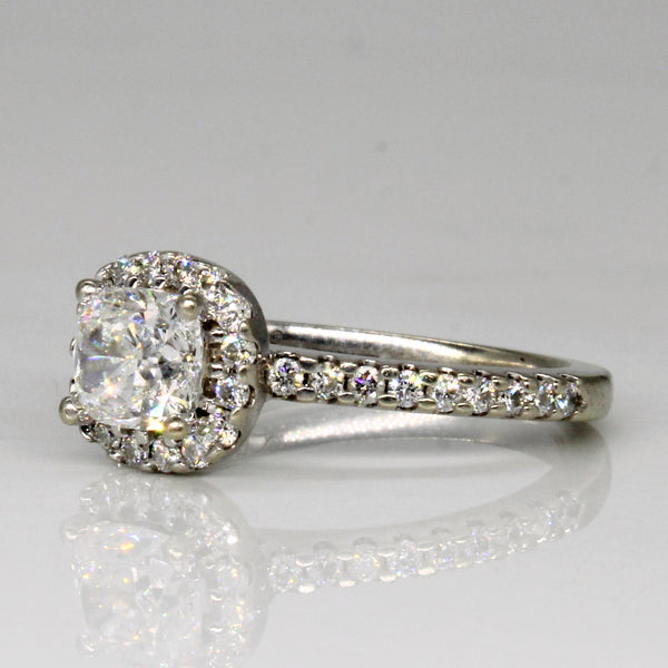 Halo Set Diamond Engagement Ring | 1.14ctw | SZ 4.75 |