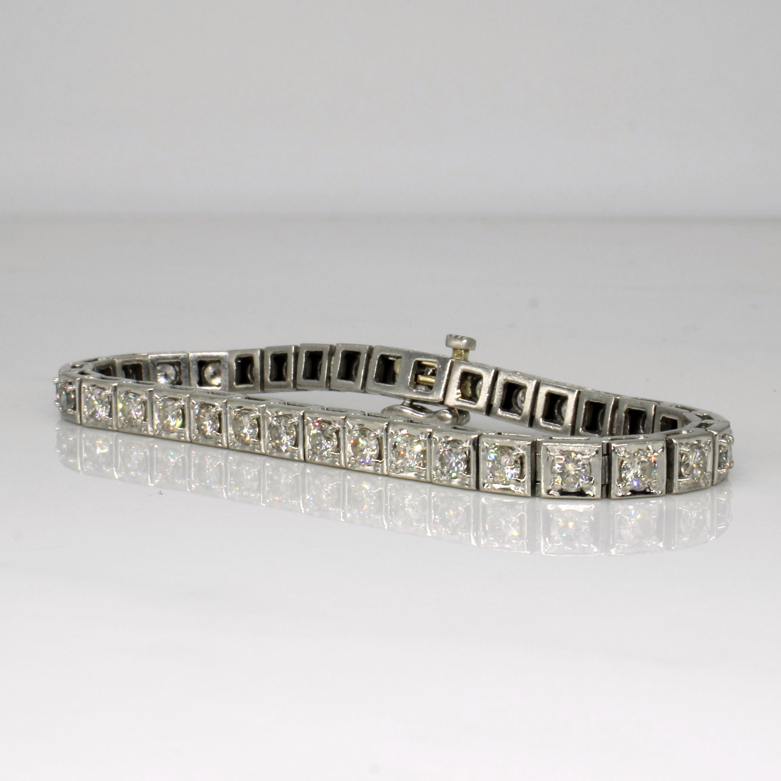Platinum Diamond Tennis Bracelet | 5.10ctw | 7" |