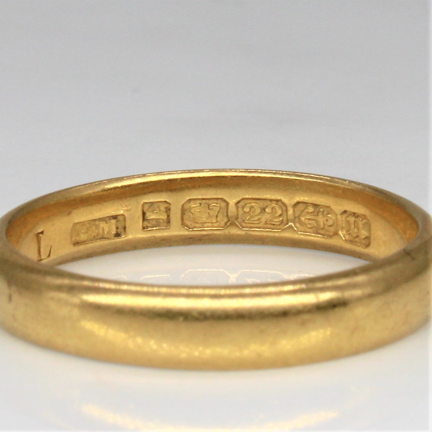 1894 Victorian Birmingham 22k Yellow Gold Band | SZ 6.5 |