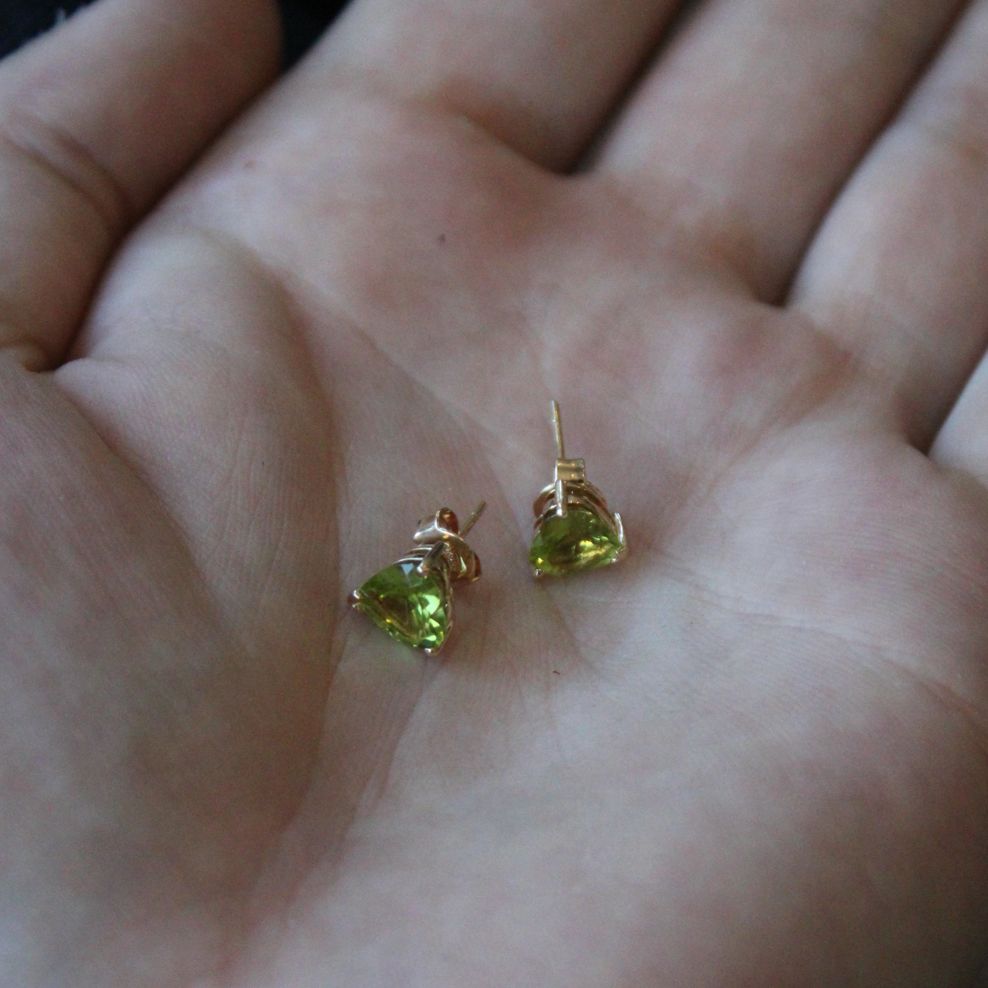 Peridot Heart Stud Earrings | 2.50ctw |
