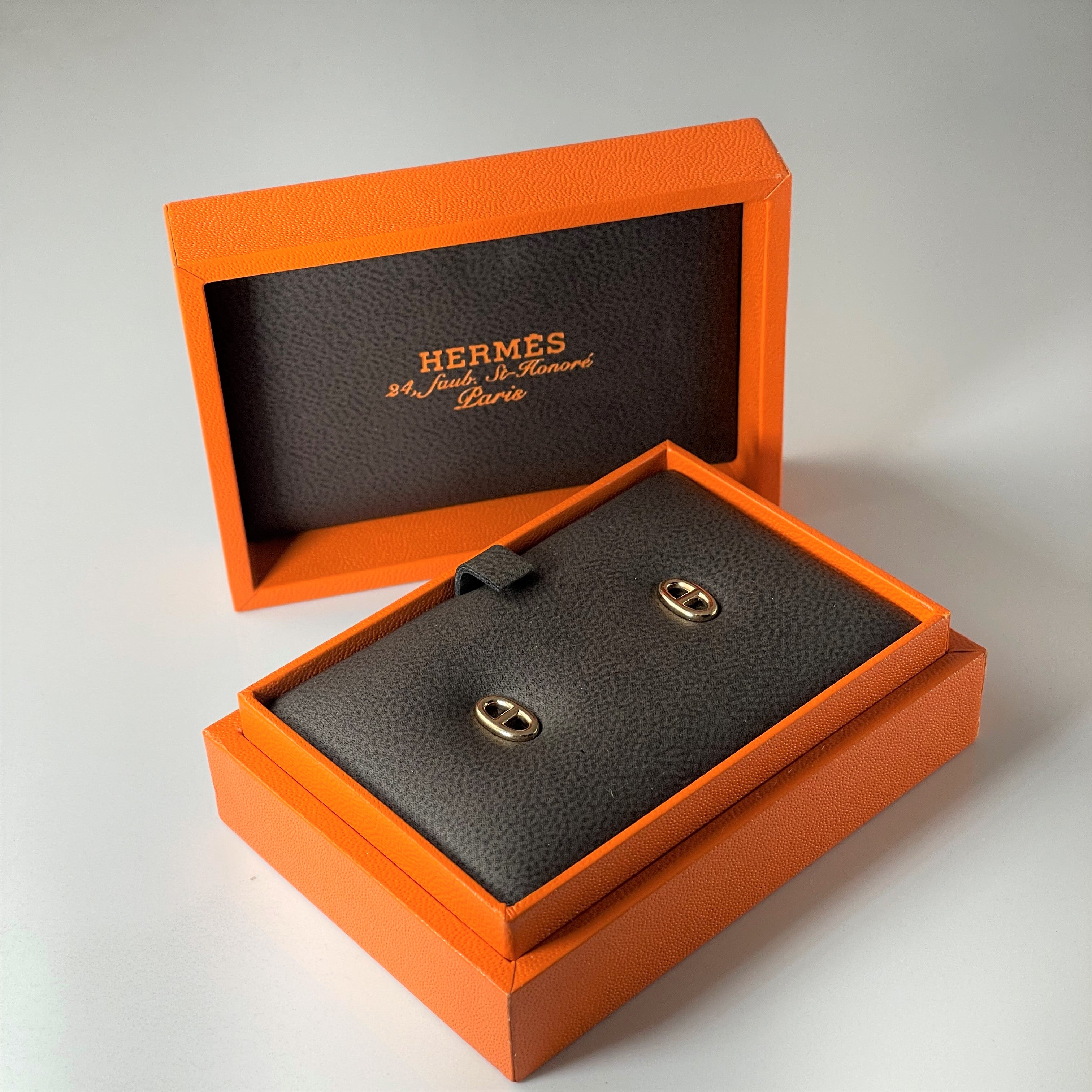 Hermes' Rose Gold Stud Earrings