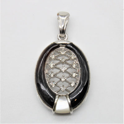Onyx & Diamond Lattice Pendant | 0.10ctw |