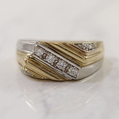 Two Tone Gold Diamond Channel Ring | 0.26ctw | SZ 12.25 |