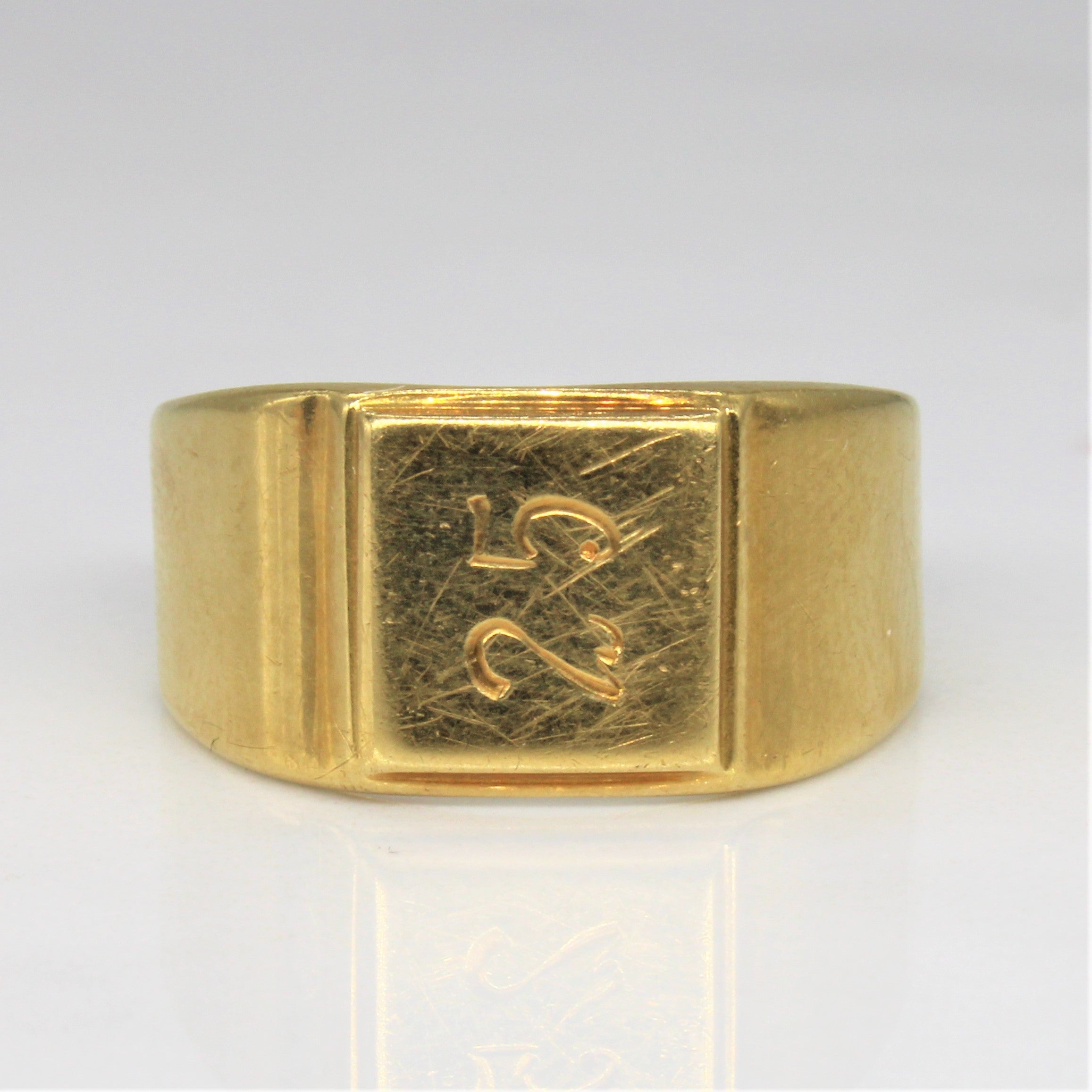 1971 Soviet Hallmarked Armenian '25' Engraved Signet Ring | SZ 7 |
