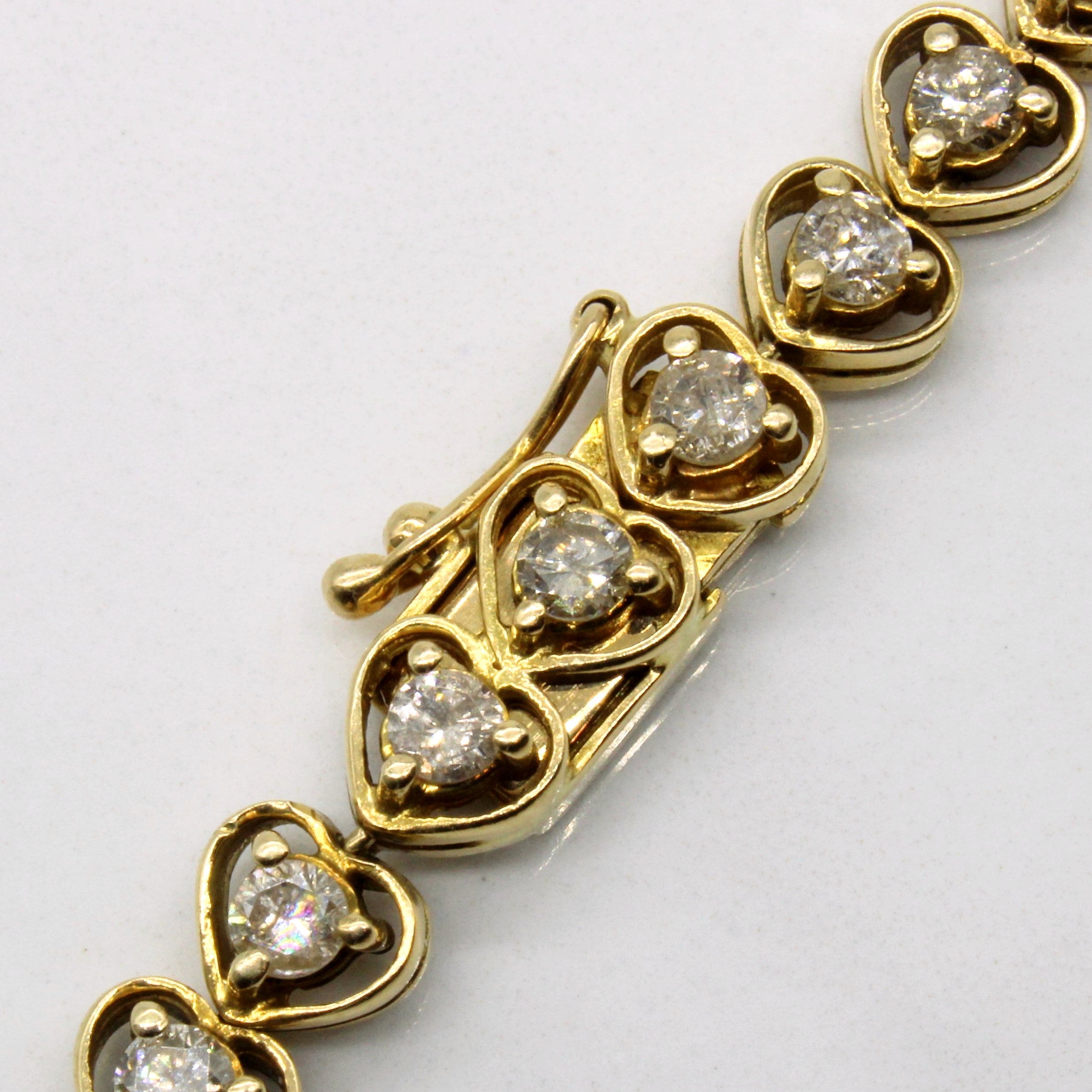 Diamond Heart Tennis Bracelet | 3.00ctw | 7" |