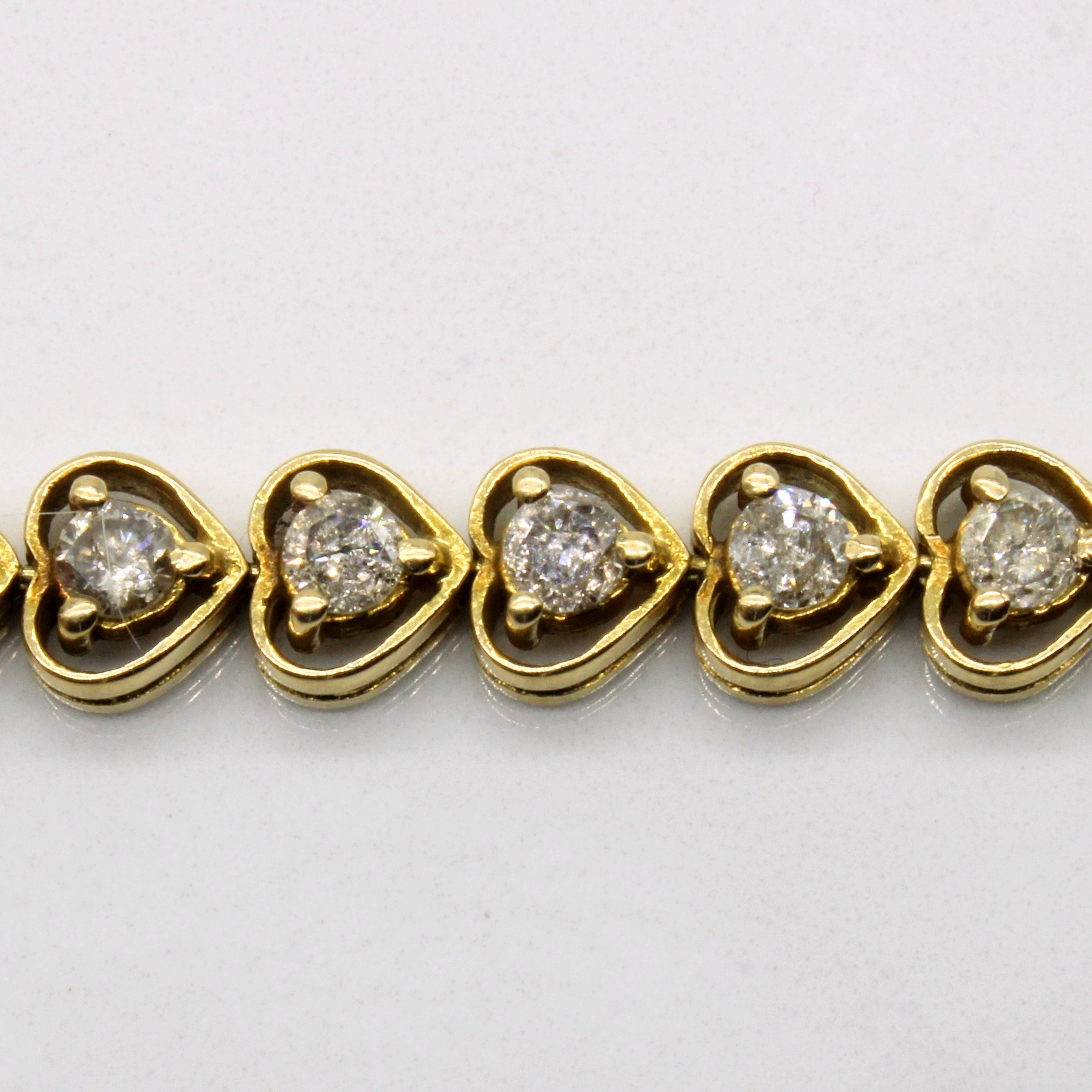 Diamond Heart Tennis Bracelet | 3.00ctw | 7" |