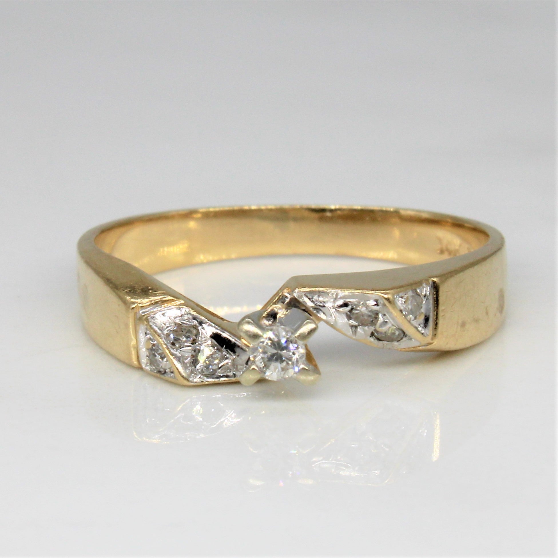 Diamond Crossover Ring | 0.10ctw | SZ 6.5 |