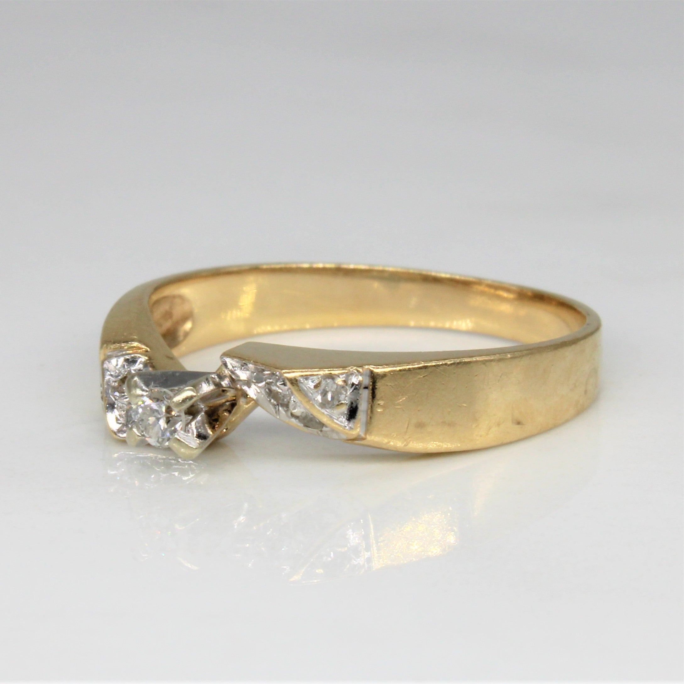 Diamond Crossover Ring | 0.10ctw | SZ 6.5 |