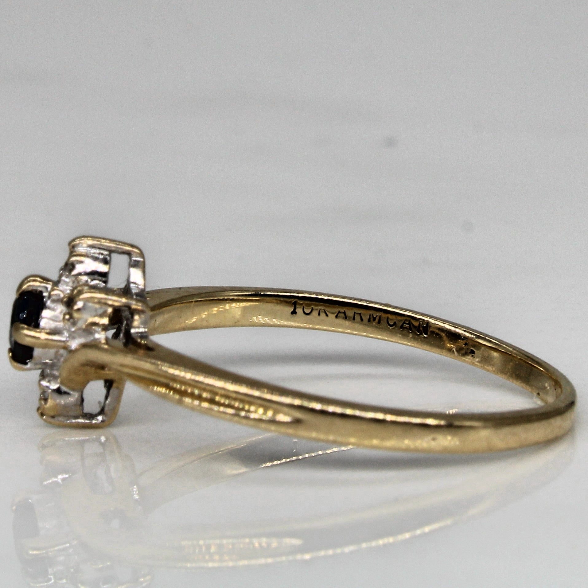 Sapphire & Diamond Flare Ring | 0.10ct, 0.02ctw | SZ 5.75 |