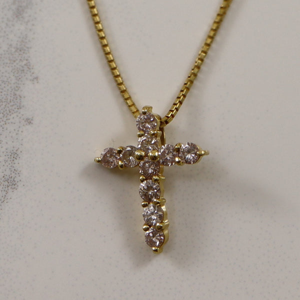 Diamond Cross Necklace | 0.35ctw | 18.5