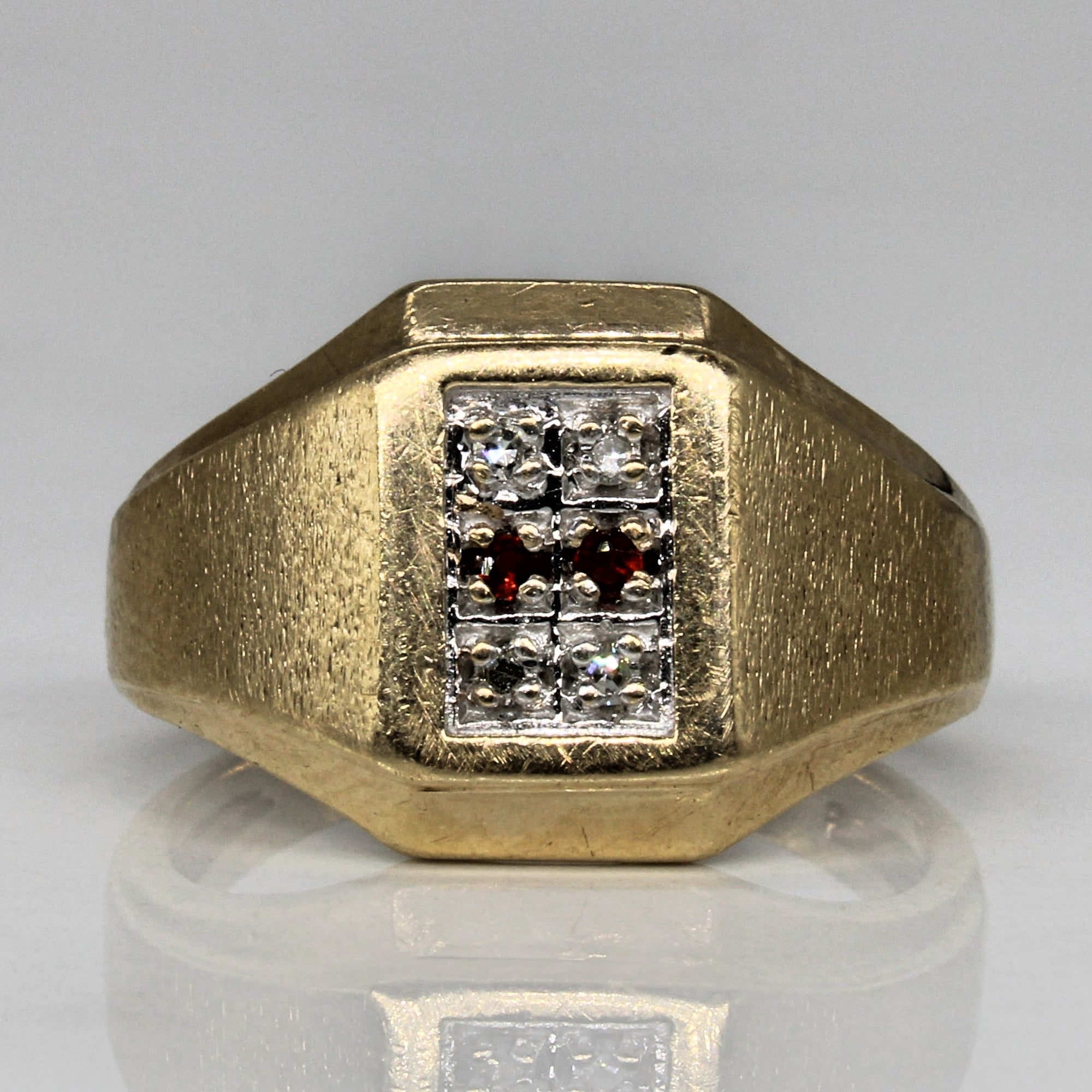 Diamond & Garnet Ring | 0.04ctw, 0.03ctw | SZ 8.25 |