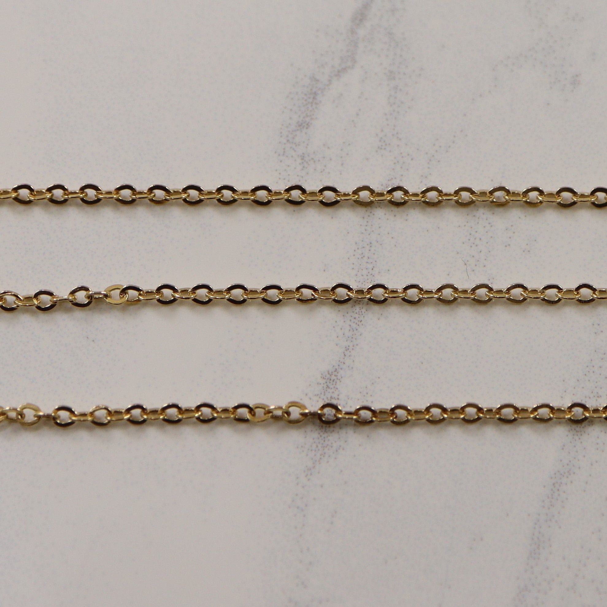 18k Yellow Gold Flat Link Cable Chain | 21