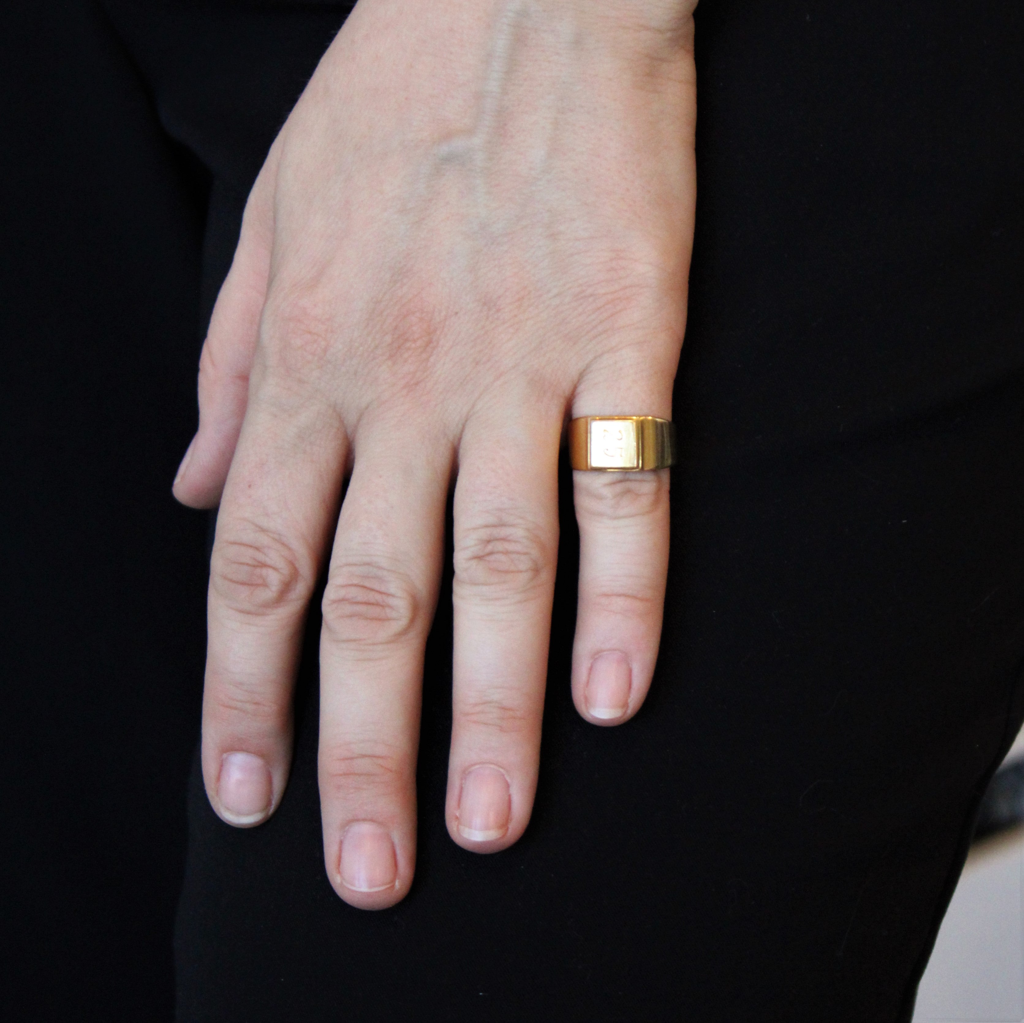 1971 Soviet Hallmarked Armenian '25' Engraved Signet Ring | SZ 7 |