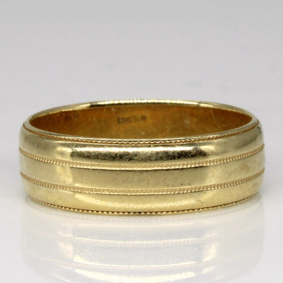 Grooved Milgrain Yellow Gold Band | SZ 7 |