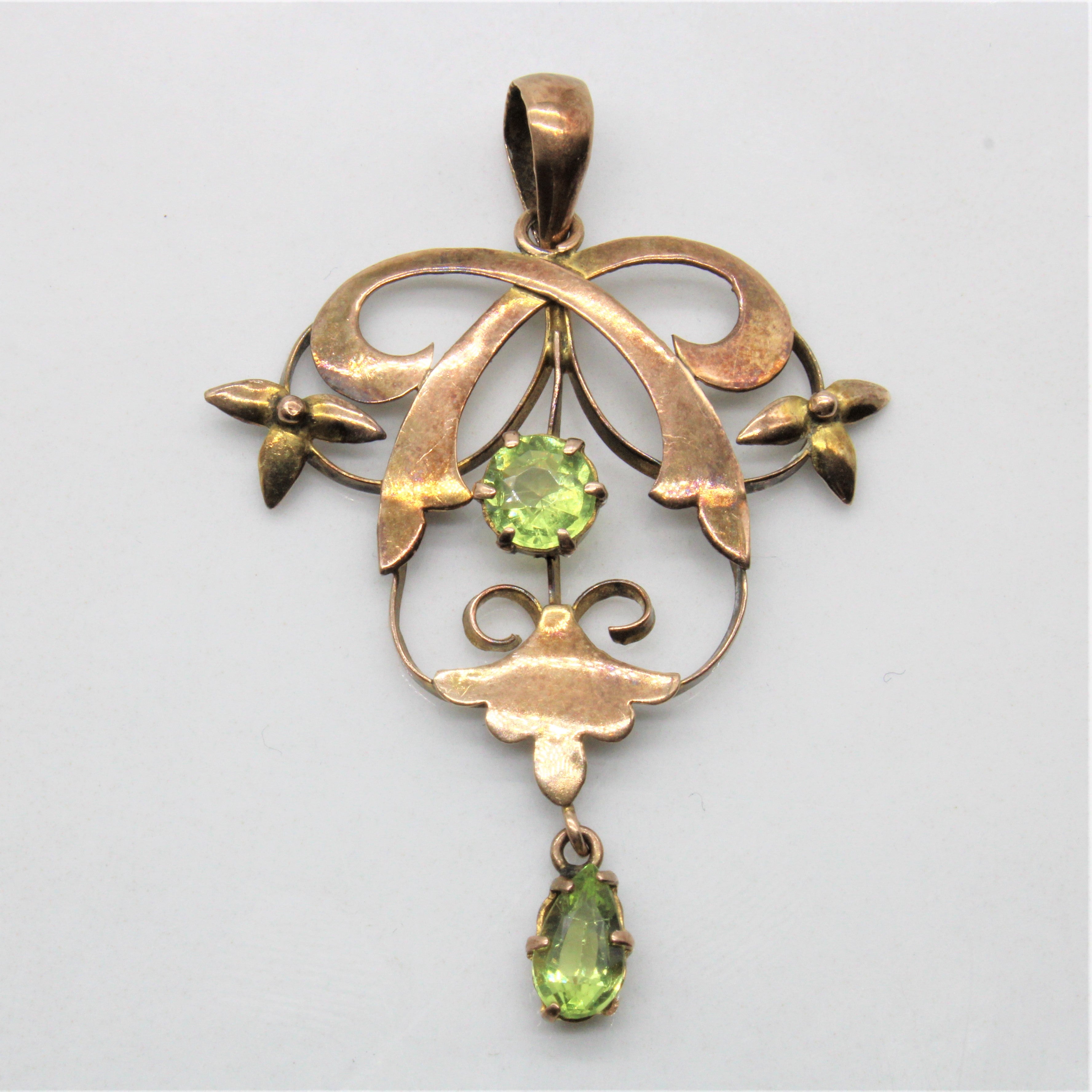 Edwardian Green Glass Doublet Pendant | 0.55ctw |