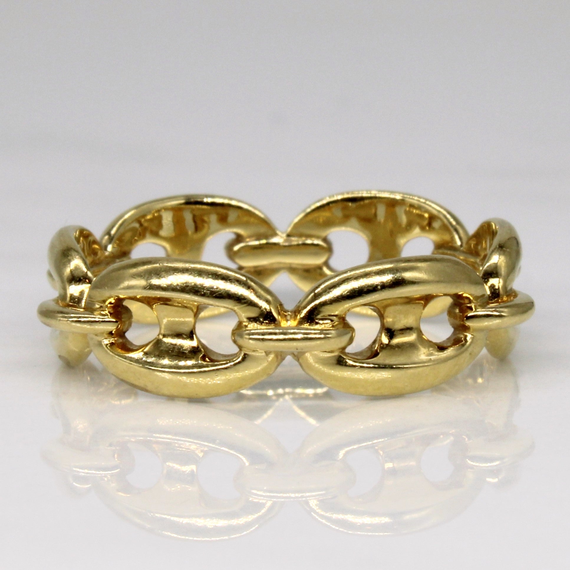 Yellow Gold Anchor Link Ring | SZ 8 |
