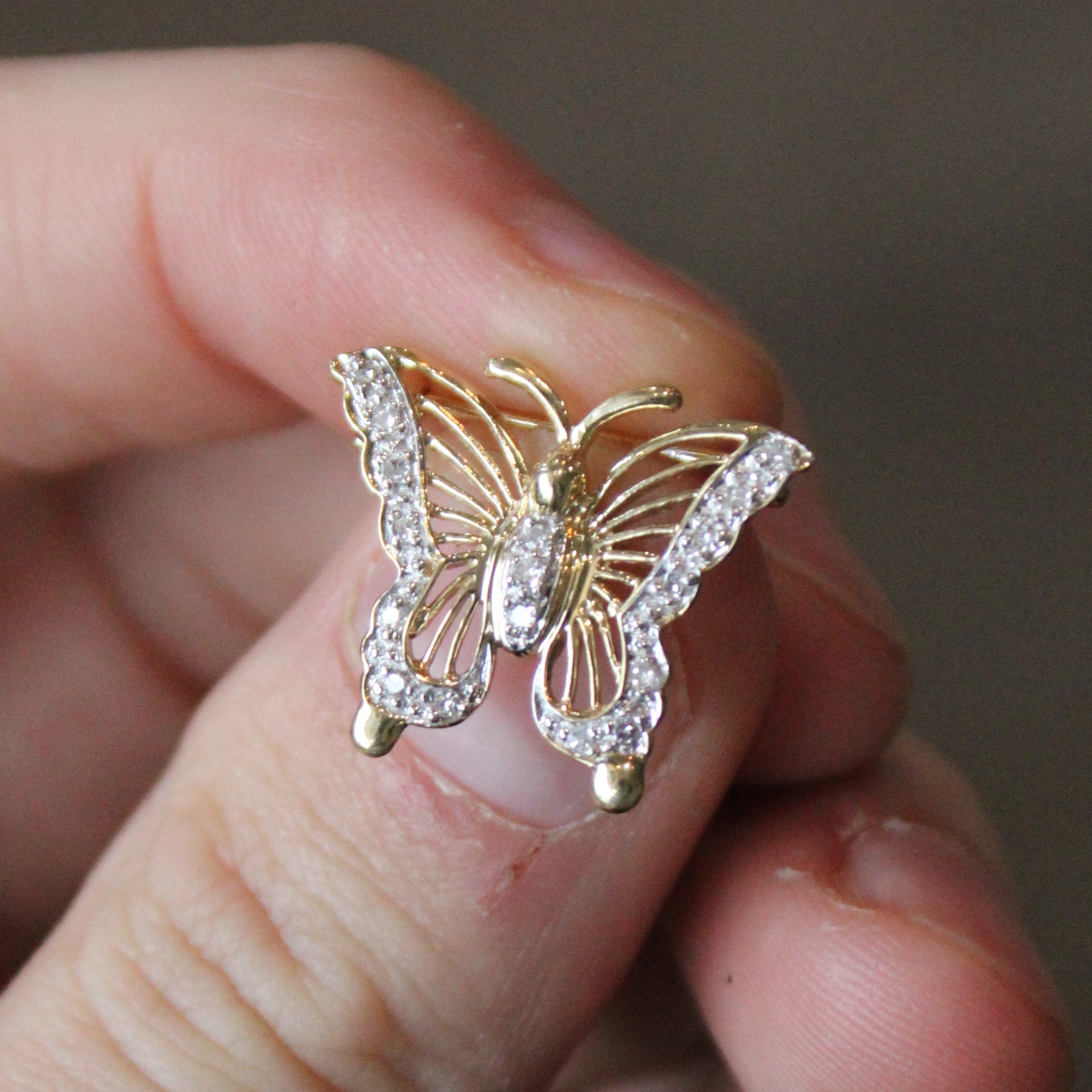 Diamond Butterfly Pendant/Brooch | 0.09ctw |