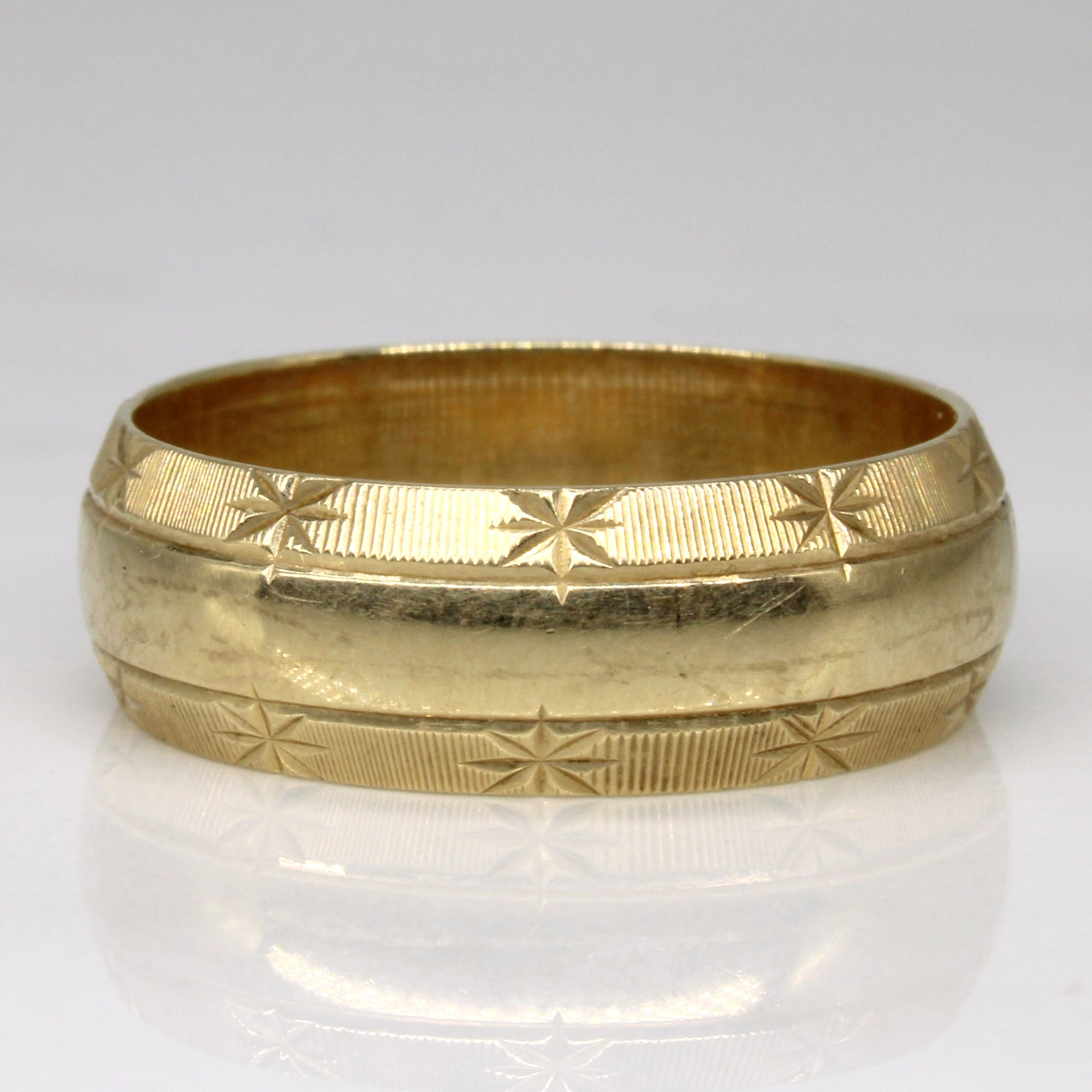 Yellow Gold Patterned Ring | SZ 11 |