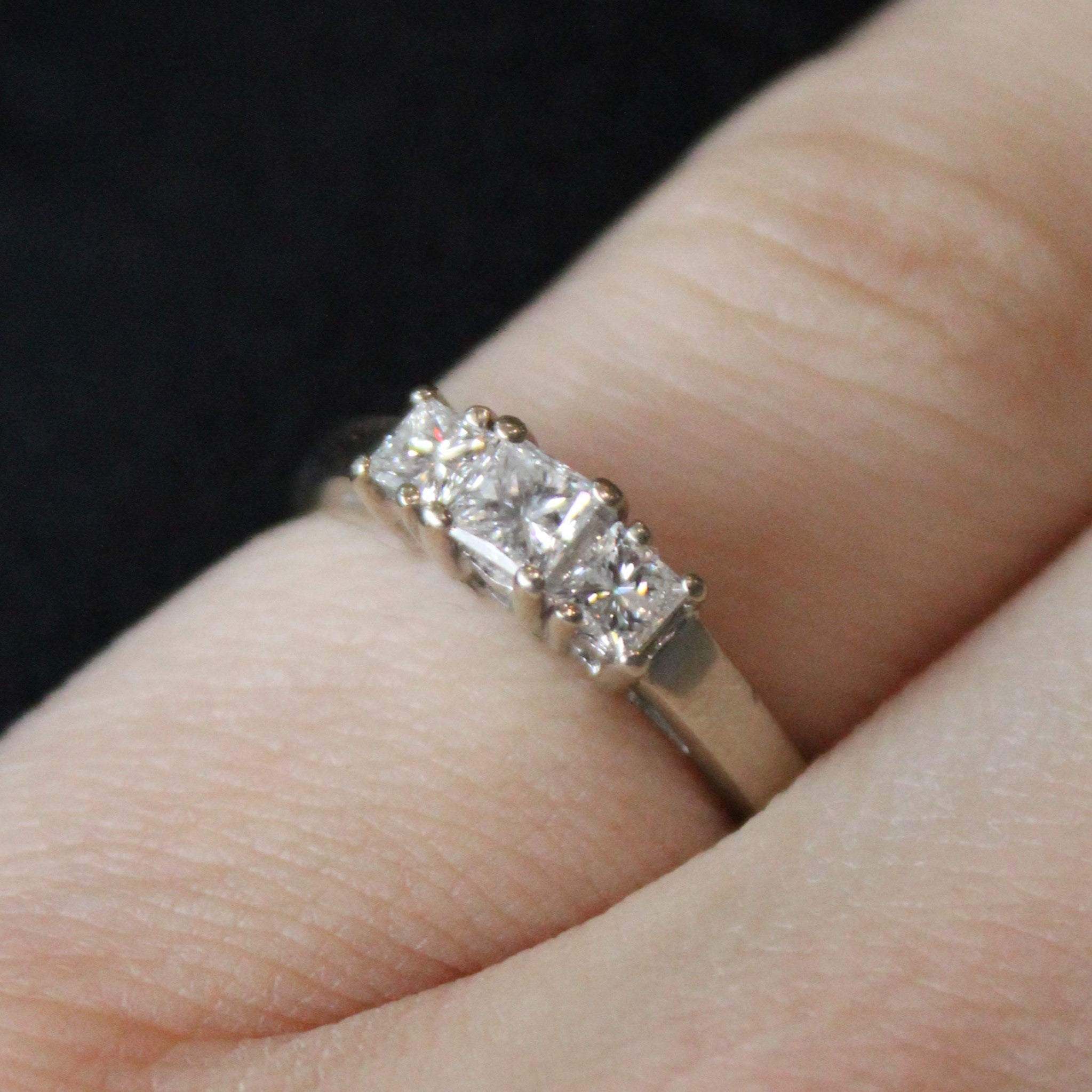 Princess Diamond Three Stone Engagement Ring | 0.55ctw | SZ 5 |