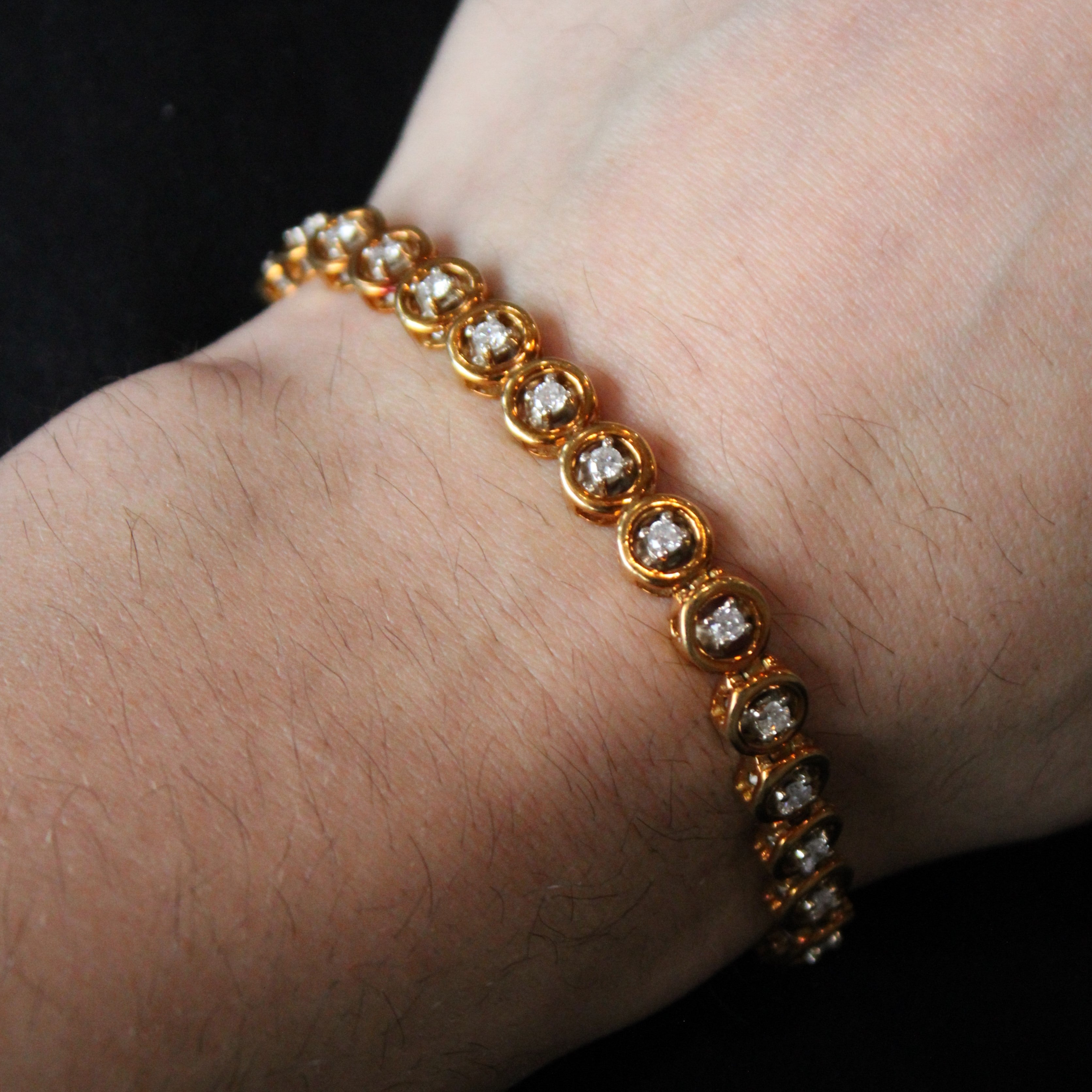 Diamond Circle Link Bracelet | 1.50ctw | 7" |