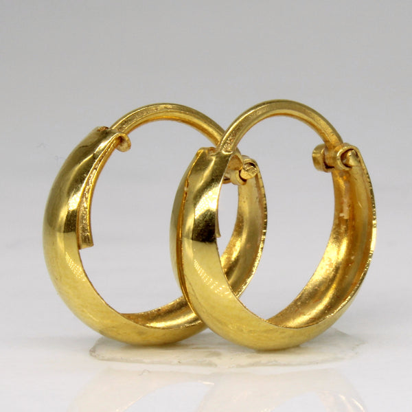 23k Yellow Gold Huggie Hoop Earrings |