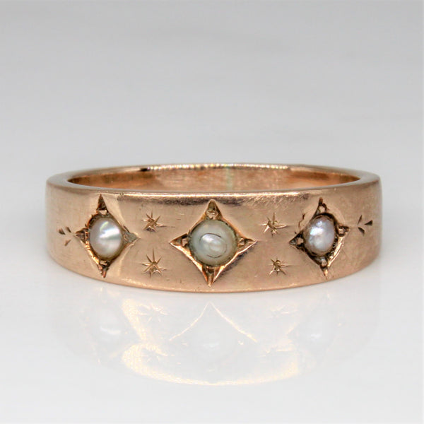Victorian Rose Gold Pearl Band | SZ 6.75 |