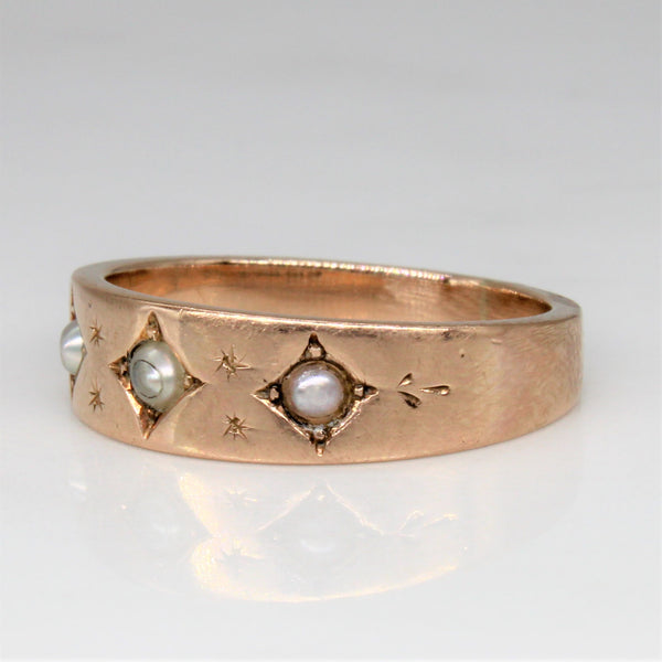 Victorian Rose Gold Pearl Band | SZ 6.75 |