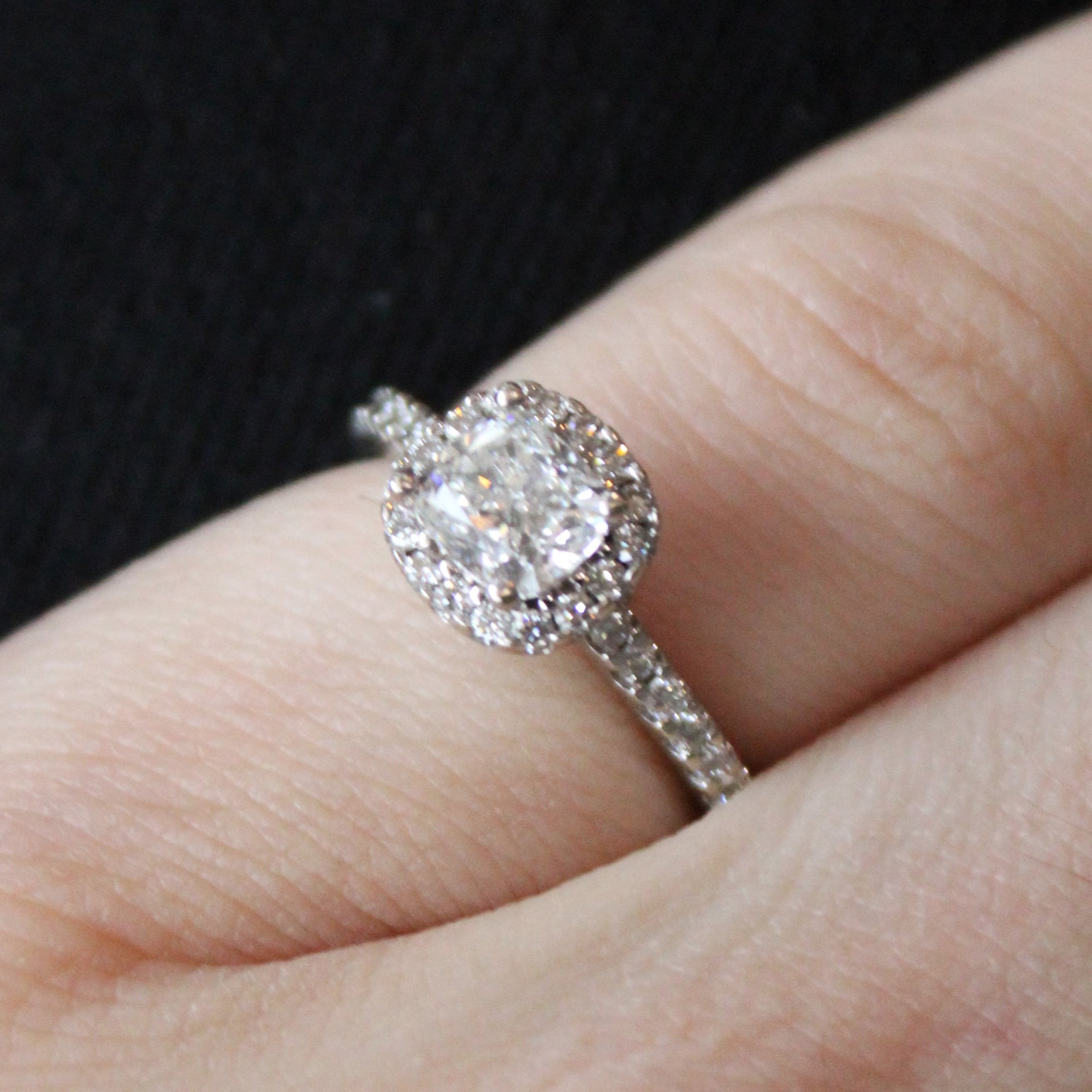 Halo Set Diamond Engagement Ring | 1.14ctw | SZ 4.75 |