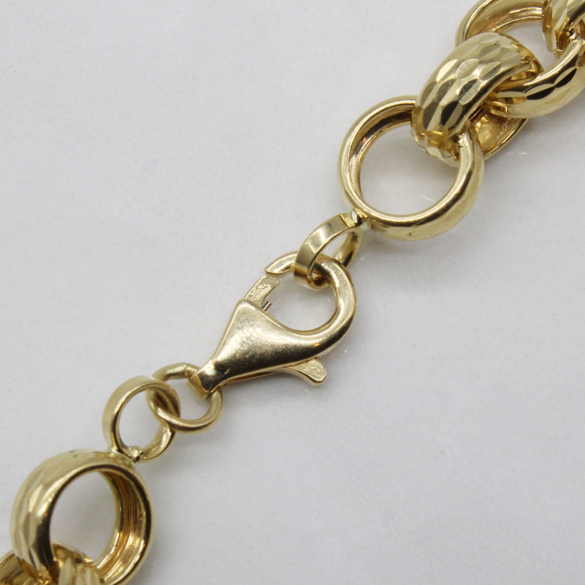 Yellow Gold Textured Link Bracelet | 7.25