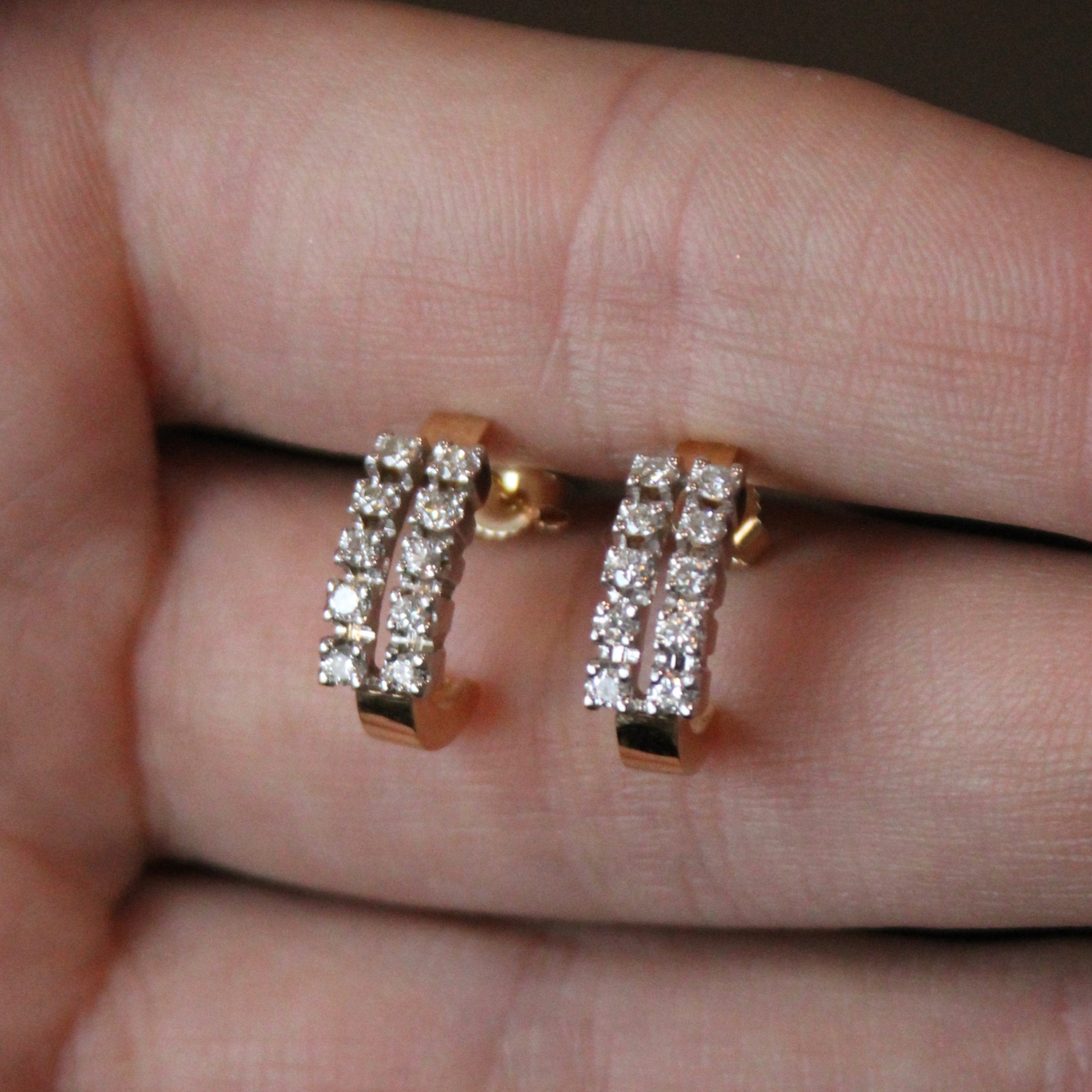 Boucles d'oreilles demi-créoles en diamant | 0,40 ct | 
