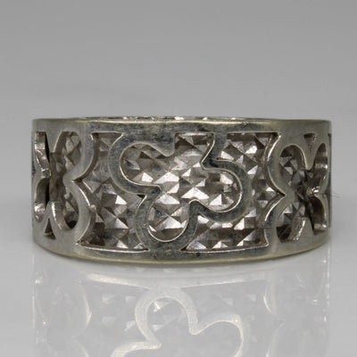 Layered Pattern White Gold Band | SZ 6.75 |