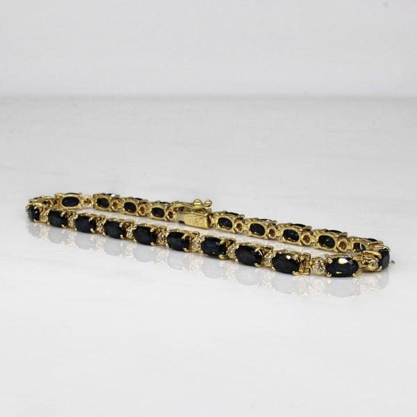 Sapphire & Diamond Line Bracelet | 5.05ctw, 0.11ctw | 7