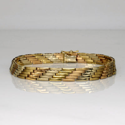 18k Tri-Tone Gold Bracelet | 7.5
