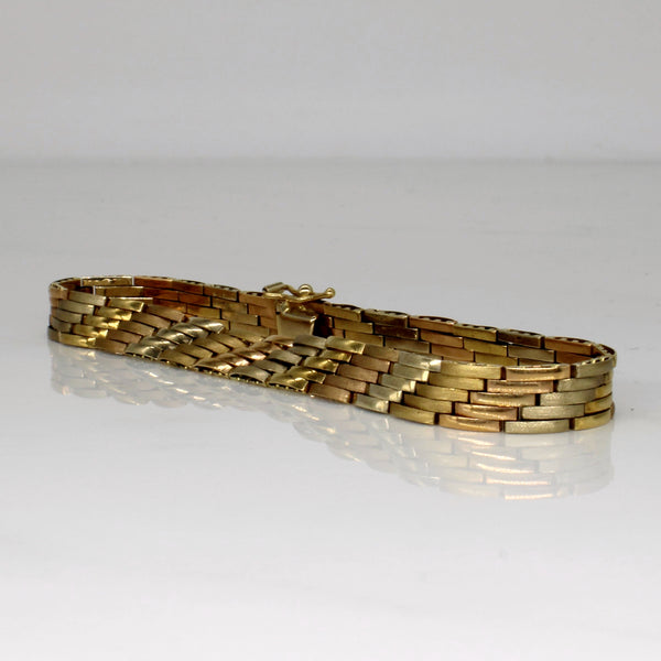 18k Tri-Tone Gold Bracelet | 7.5