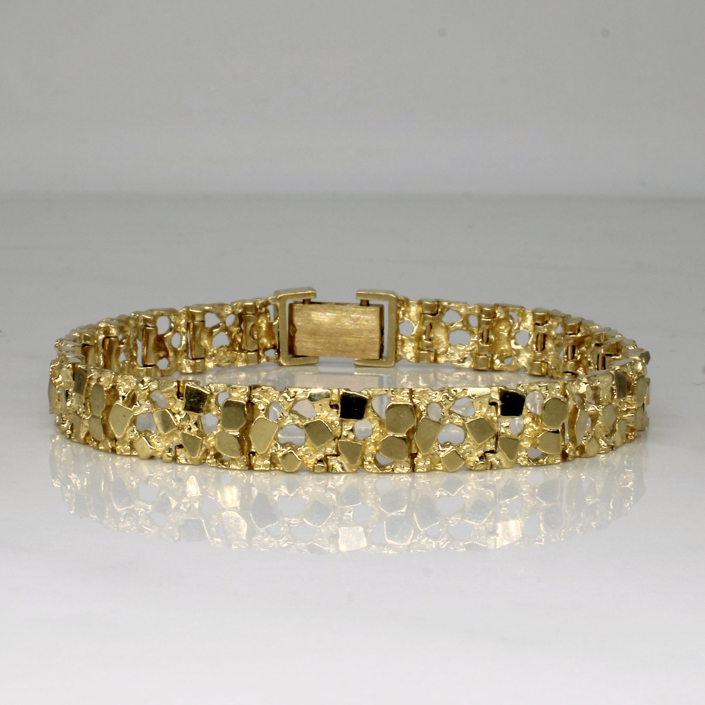 10k Yellow Gold Nugget Bracelet | 8.5" |