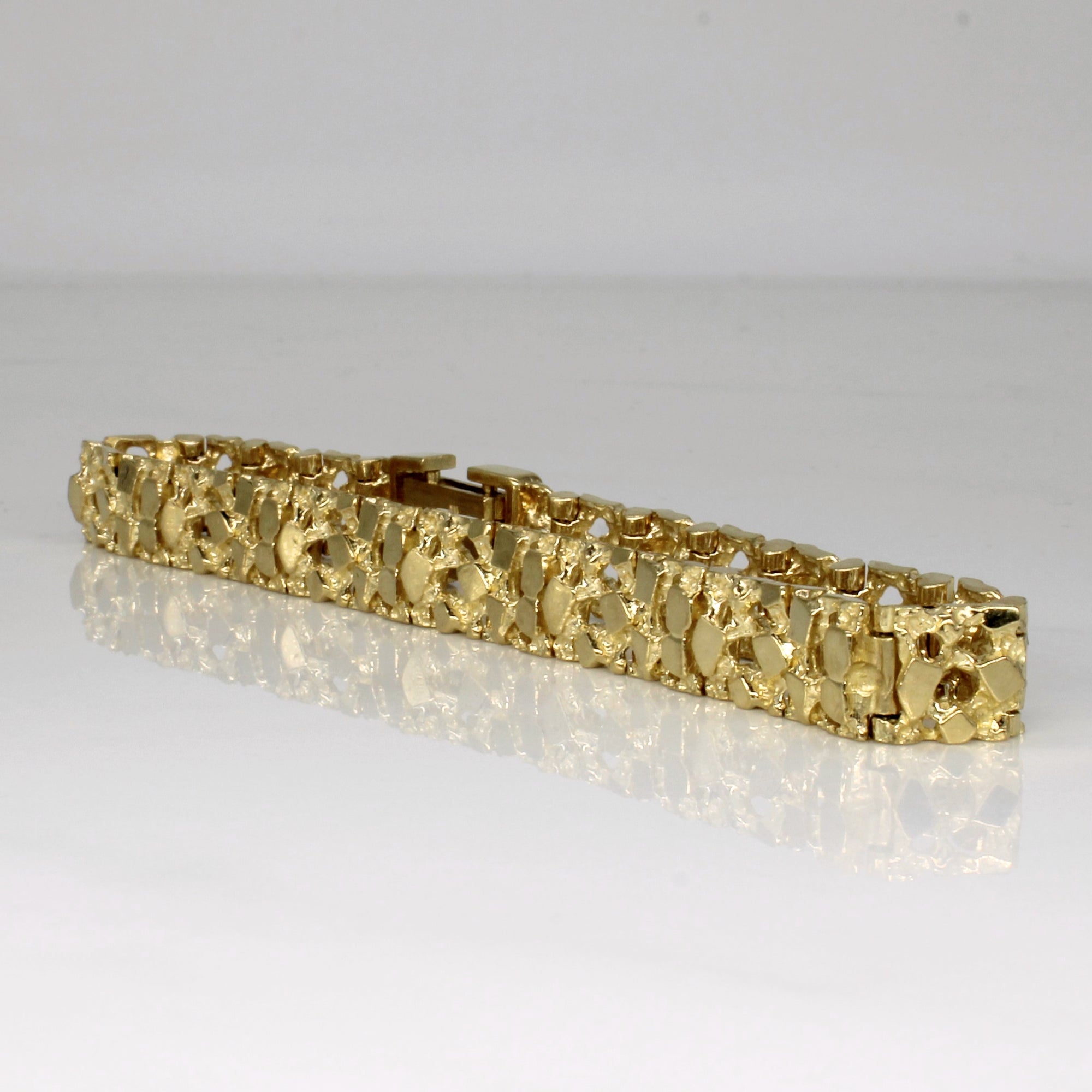 Buy 10k Yellow Gold Solid Skinny Nugget Bracelet 8.50 Inch Online at SO ICY  JEWELRY