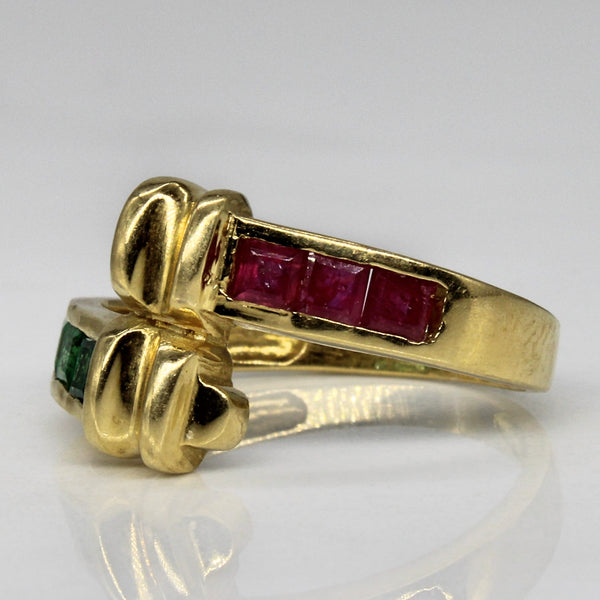 Ruby & Emerald Wrap Ring | 0.27ctw, 0.19ctw | SZ 5.25 |