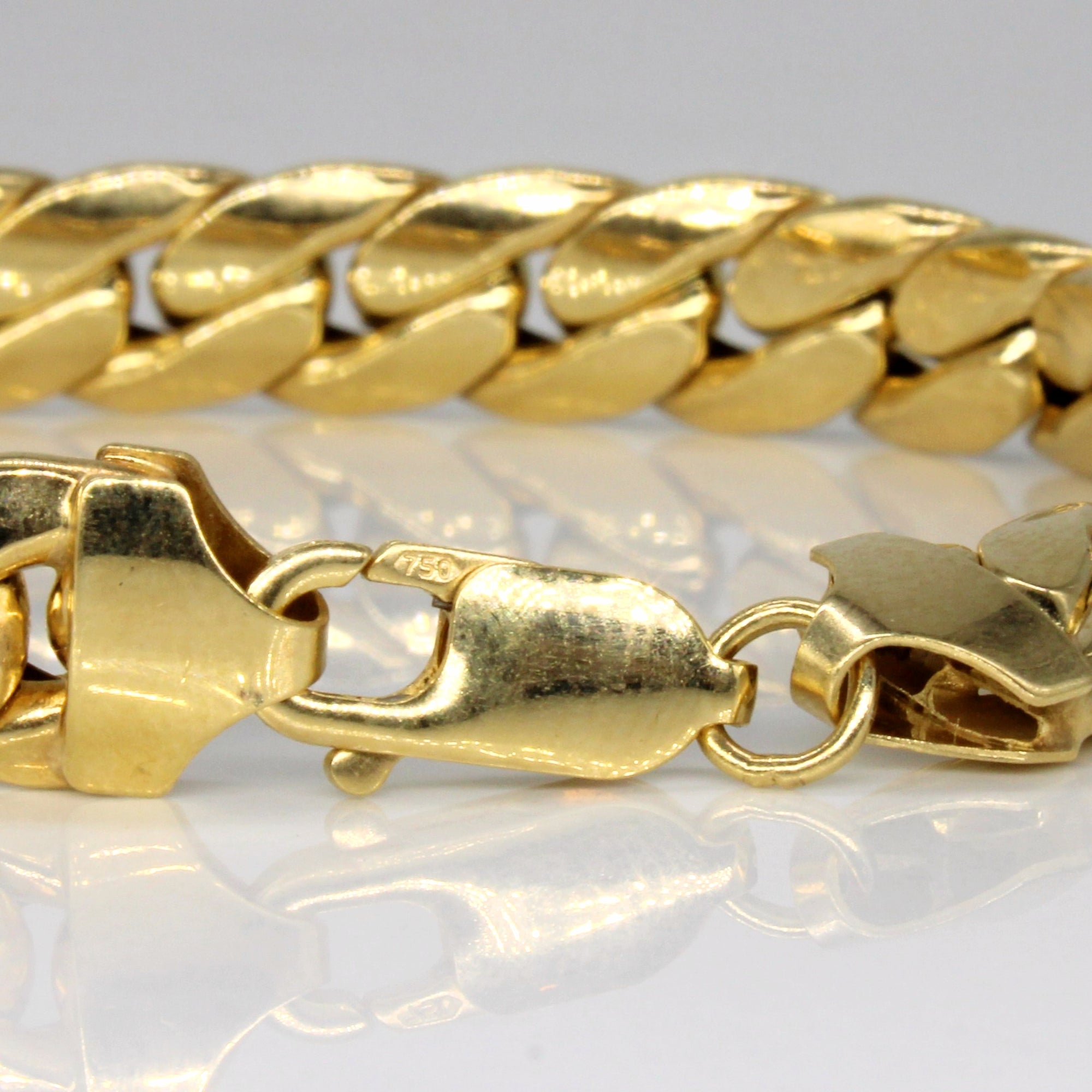 18k Yellow Gold Cuban Link Bracelet | 7.5
