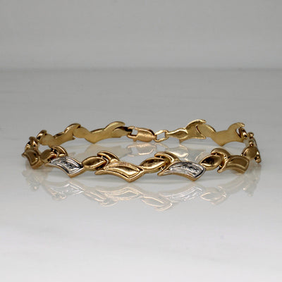 14k Yellow & White Gold Bracelet | 7.5