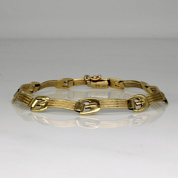 14k Yellow Gold Buckle Bracelet | 7