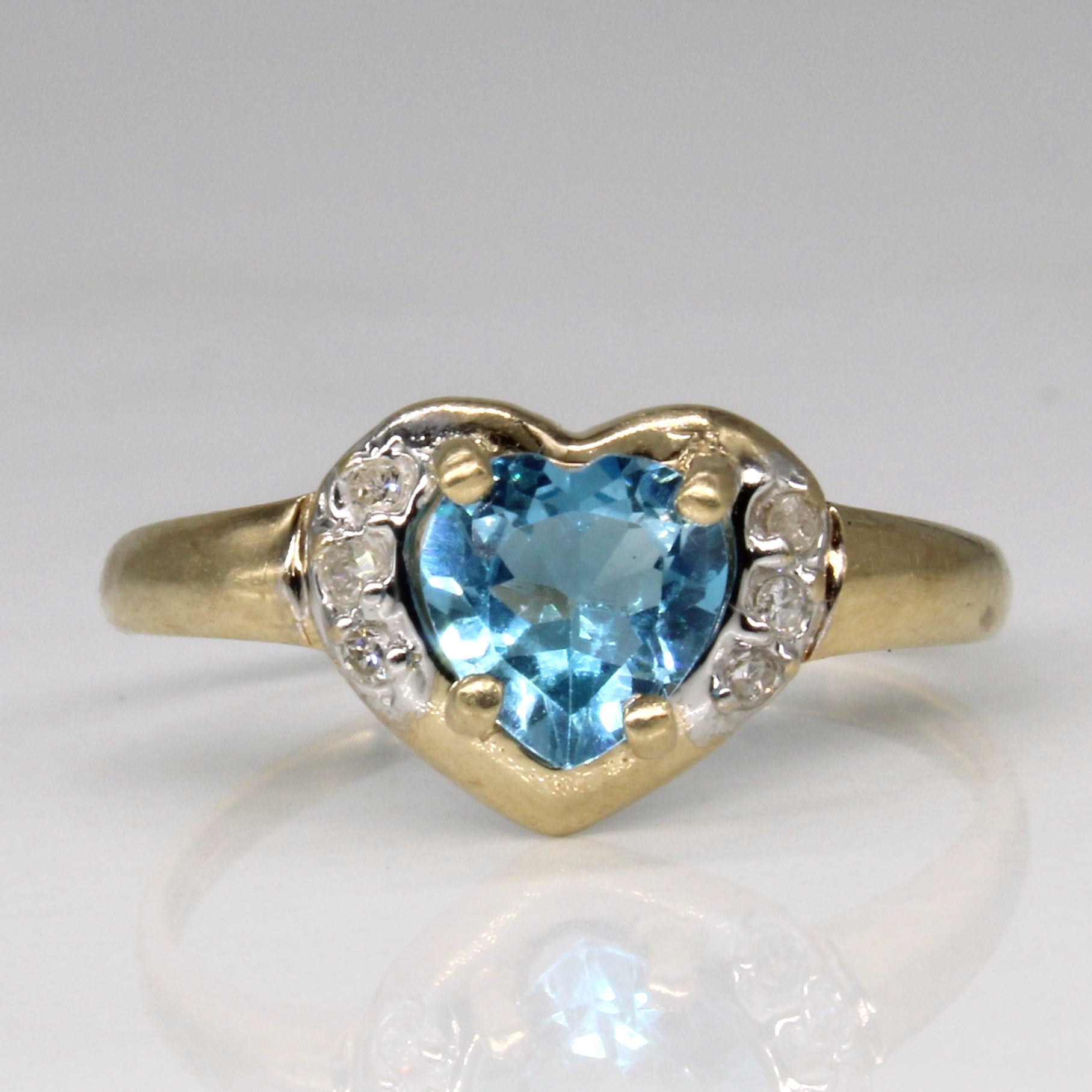Topaz & Diamond Heart Ring | 0.67ct, 0.04ctw | SZ 7 |