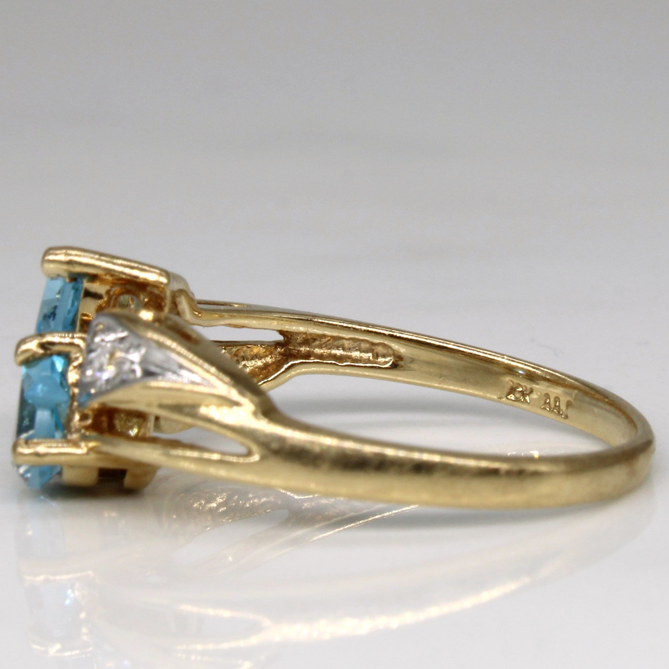 Bypass Topaz & Diamond Heart Ring | 0.82ctw, 0.02ctw | SZ 7 |