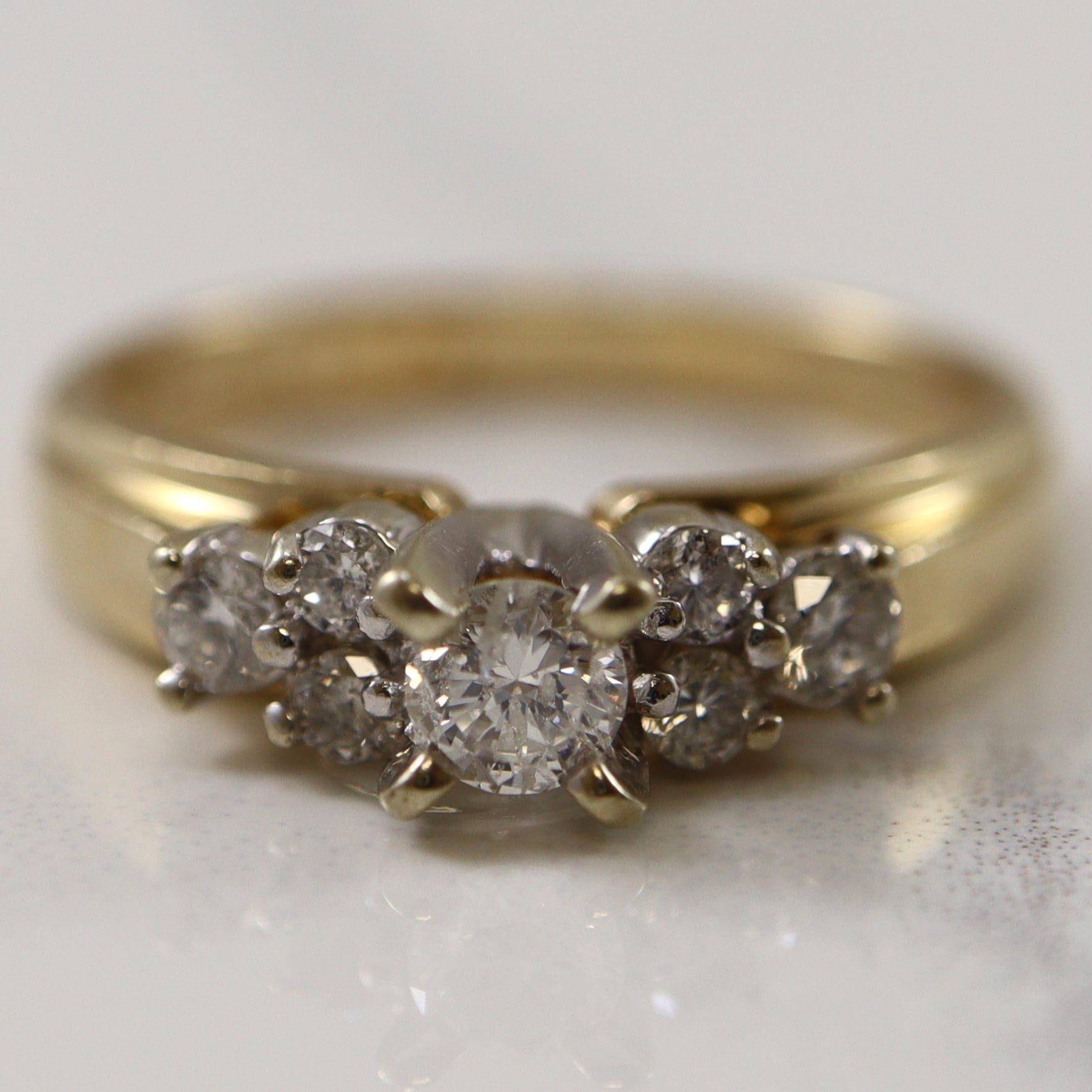Bague Trilogie Diamants en Cluster Side Cluster | 0,37 ct | Taille 7 | 