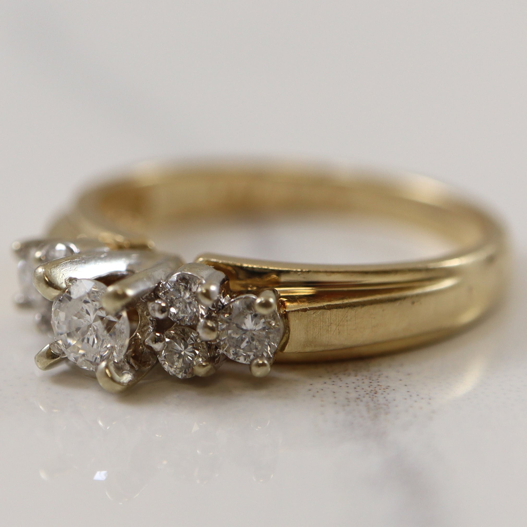 Bague Trilogie Diamants en Cluster Side Cluster | 0,37 ct | Taille 7 | 