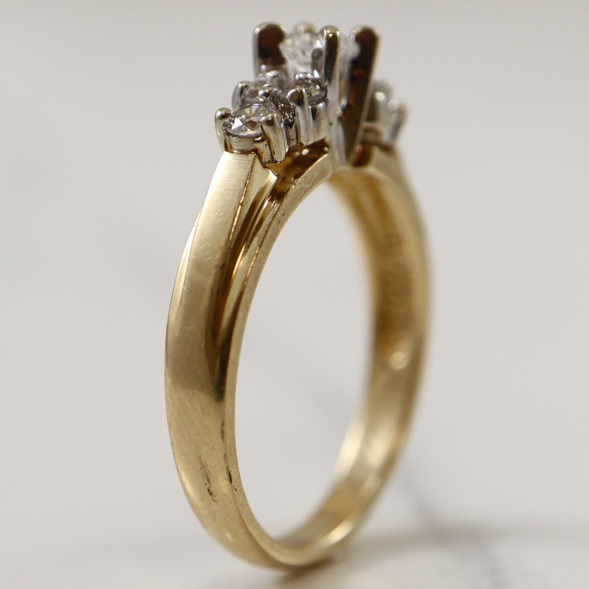 Bague Trilogie Diamants en Cluster Side Cluster | 0,37 ct | Taille 7 | 