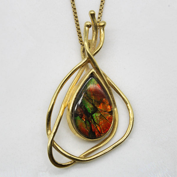 Abstract Ammolite Necklace | 1.00ct | 18