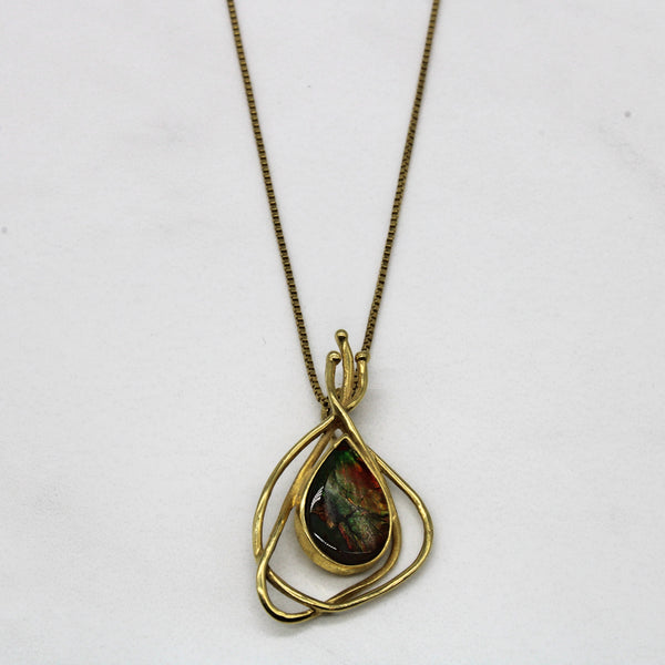 Abstract Ammolite Necklace | 1.00ct | 18