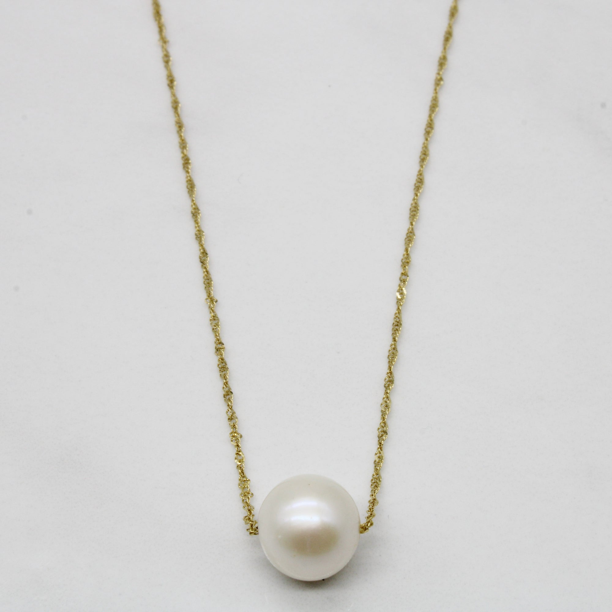 Floating Pearl Solitaire Necklace | 17