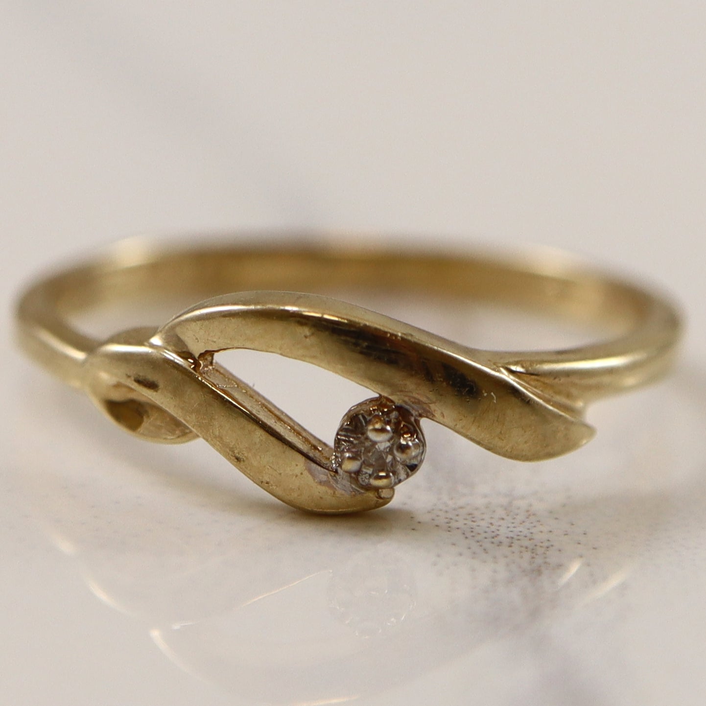 Diamond Bypass Ring | 0.005ct | SZ 5.75 |