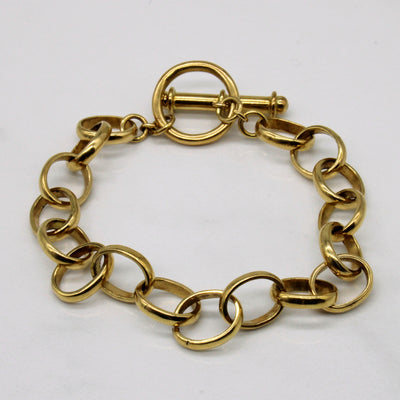 18k Yellow Gold Oval Link Bracelet | 7